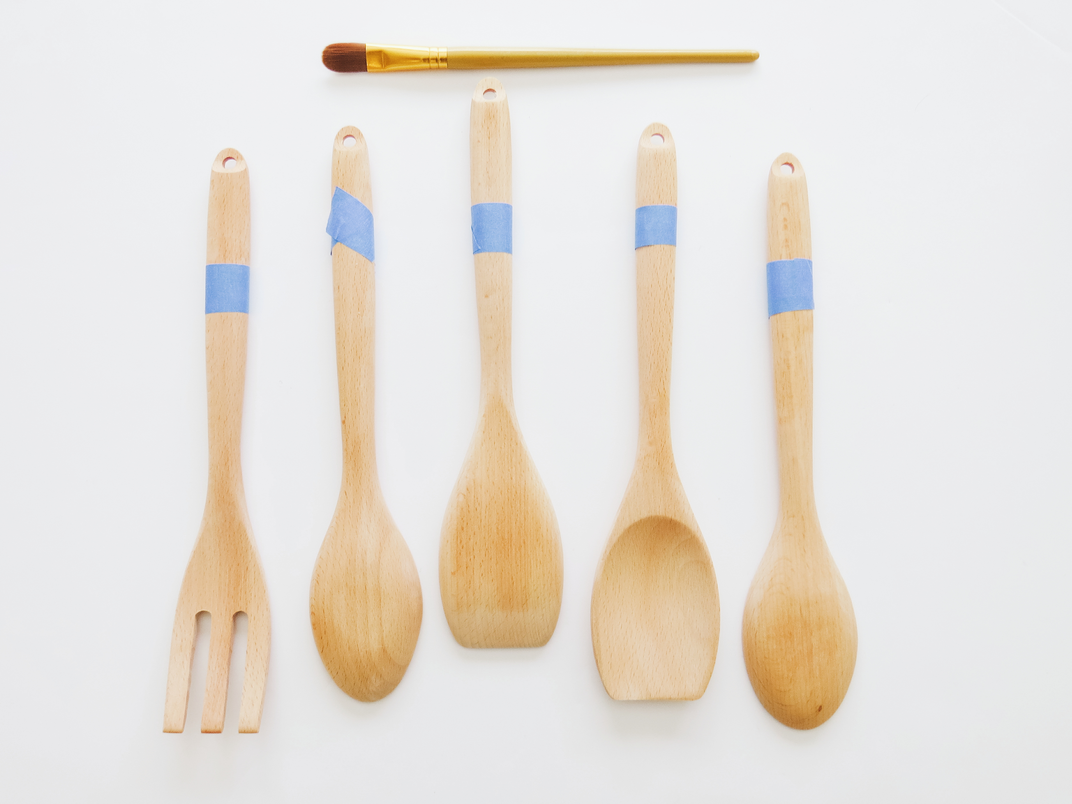 Painted Wooden Serving Spoons