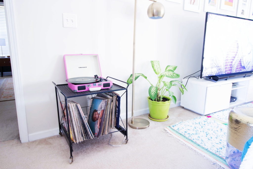 color filled living room