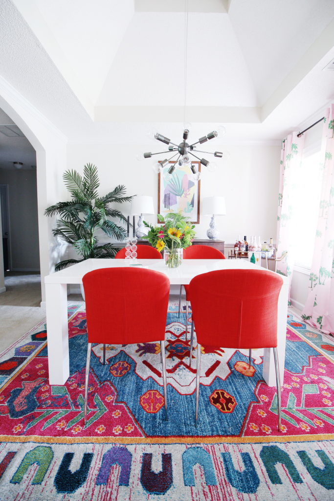 Mid-century Glam Color Filled Dining Room Refresh