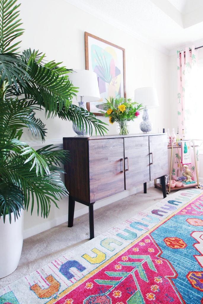 Mid-century Glam Color Filled Dining Room Refresh