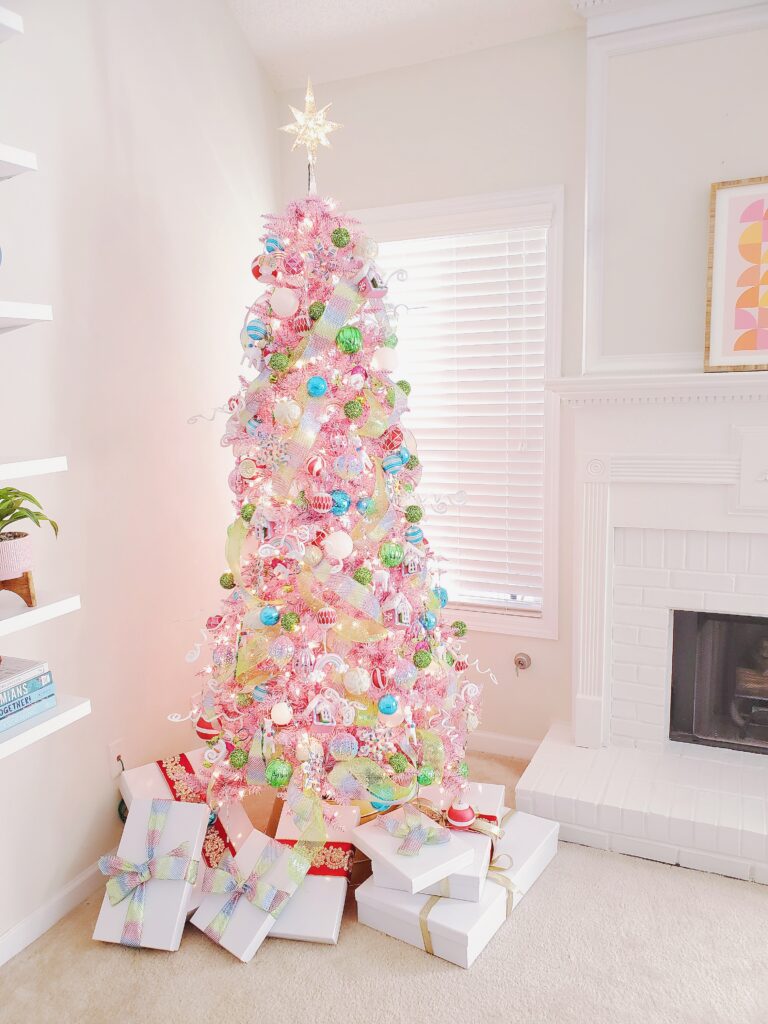 pink christmas tree