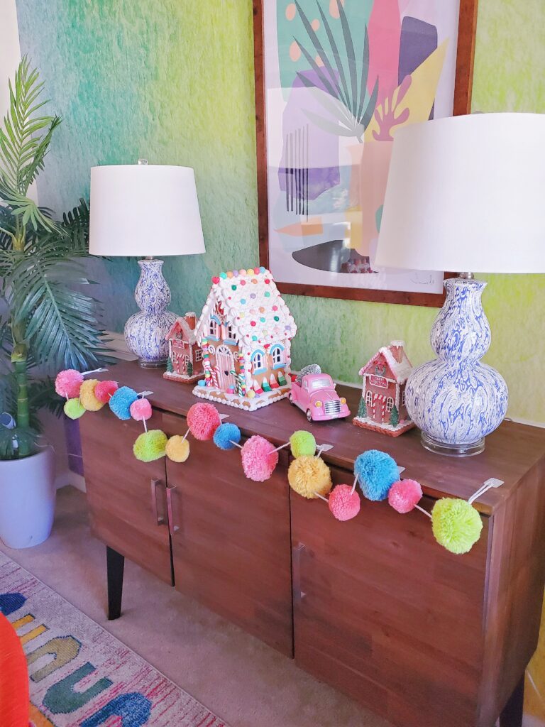 dinning room christmas pink gingerbread 